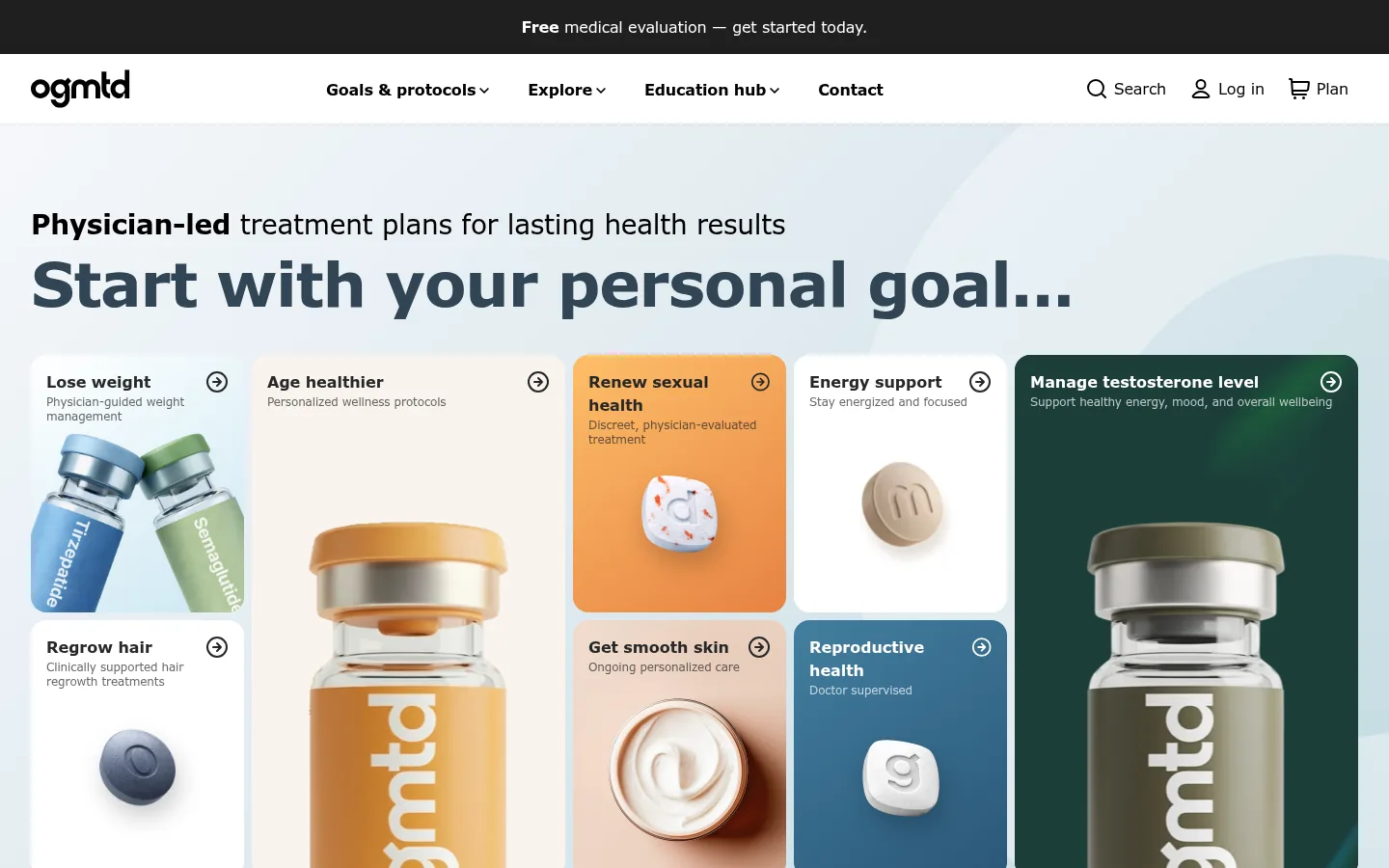 Screenshot of the OGMTD store home page